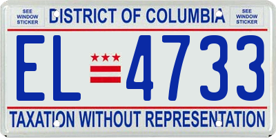 DC license plate EL4733