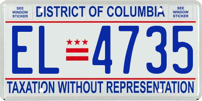 DC license plate EL4735