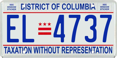 DC license plate EL4737