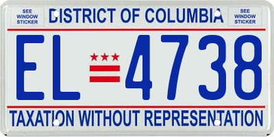 DC license plate EL4738