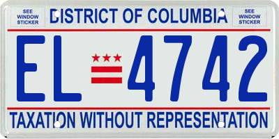 DC license plate EL4742