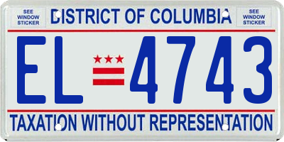 DC license plate EL4743