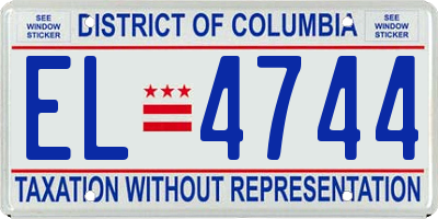 DC license plate EL4744