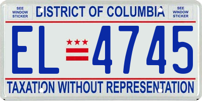 DC license plate EL4745