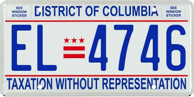 DC license plate EL4746
