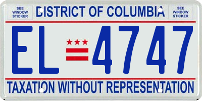 DC license plate EL4747