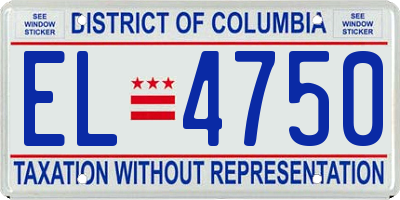 DC license plate EL4750