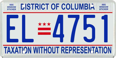 DC license plate EL4751