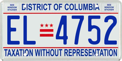 DC license plate EL4752