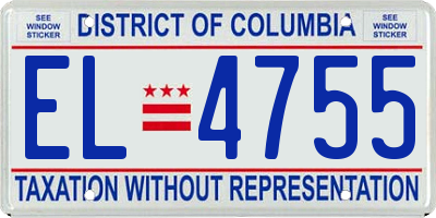 DC license plate EL4755