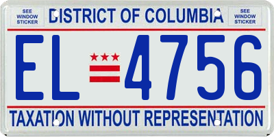 DC license plate EL4756