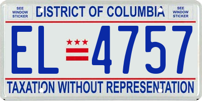 DC license plate EL4757