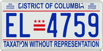 DC license plate EL4759