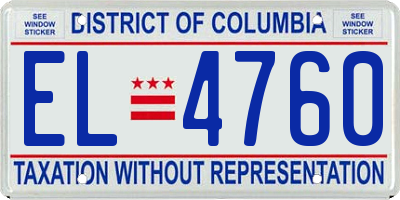 DC license plate EL4760