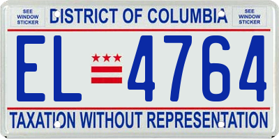 DC license plate EL4764