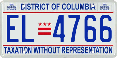 DC license plate EL4766