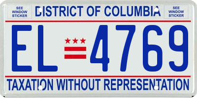 DC license plate EL4769