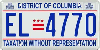 DC license plate EL4770