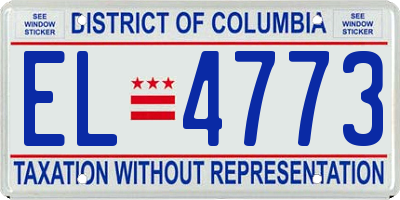 DC license plate EL4773