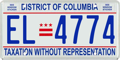 DC license plate EL4774