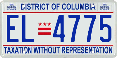 DC license plate EL4775