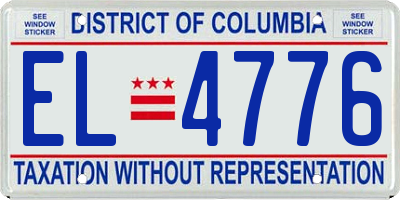 DC license plate EL4776