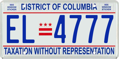 DC license plate EL4777