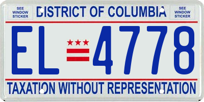 DC license plate EL4778