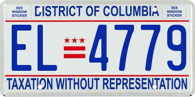 DC license plate EL4779