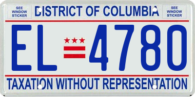 DC license plate EL4780