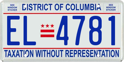 DC license plate EL4781