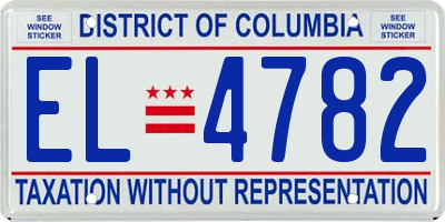 DC license plate EL4782