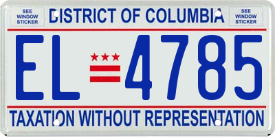 DC license plate EL4785