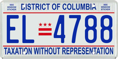 DC license plate EL4788