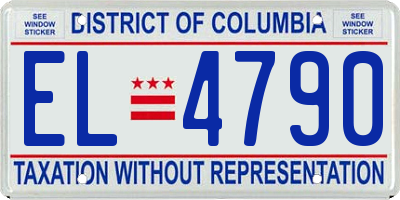 DC license plate EL4790