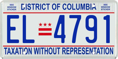 DC license plate EL4791