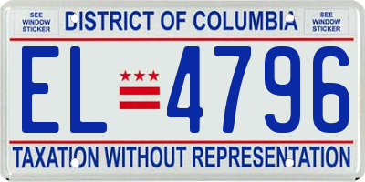 DC license plate EL4796