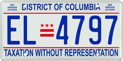 DC license plate EL4797
