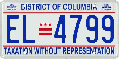 DC license plate EL4799