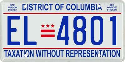 DC license plate EL4801