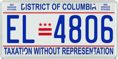 DC license plate EL4806
