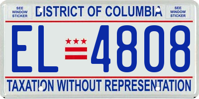 DC license plate EL4808