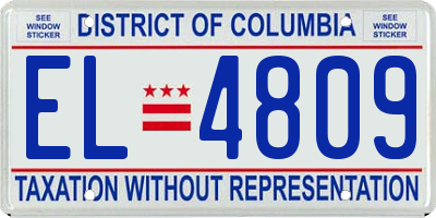 DC license plate EL4809
