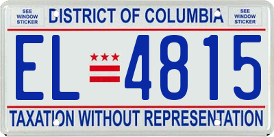 DC license plate EL4815