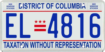 DC license plate EL4816