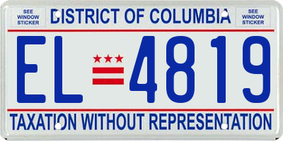 DC license plate EL4819