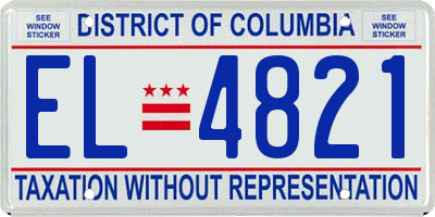 DC license plate EL4821