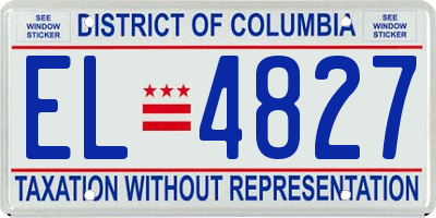 DC license plate EL4827