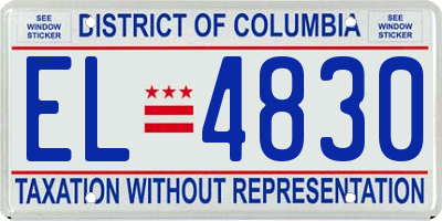 DC license plate EL4830