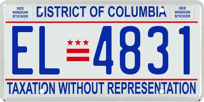 DC license plate EL4831
